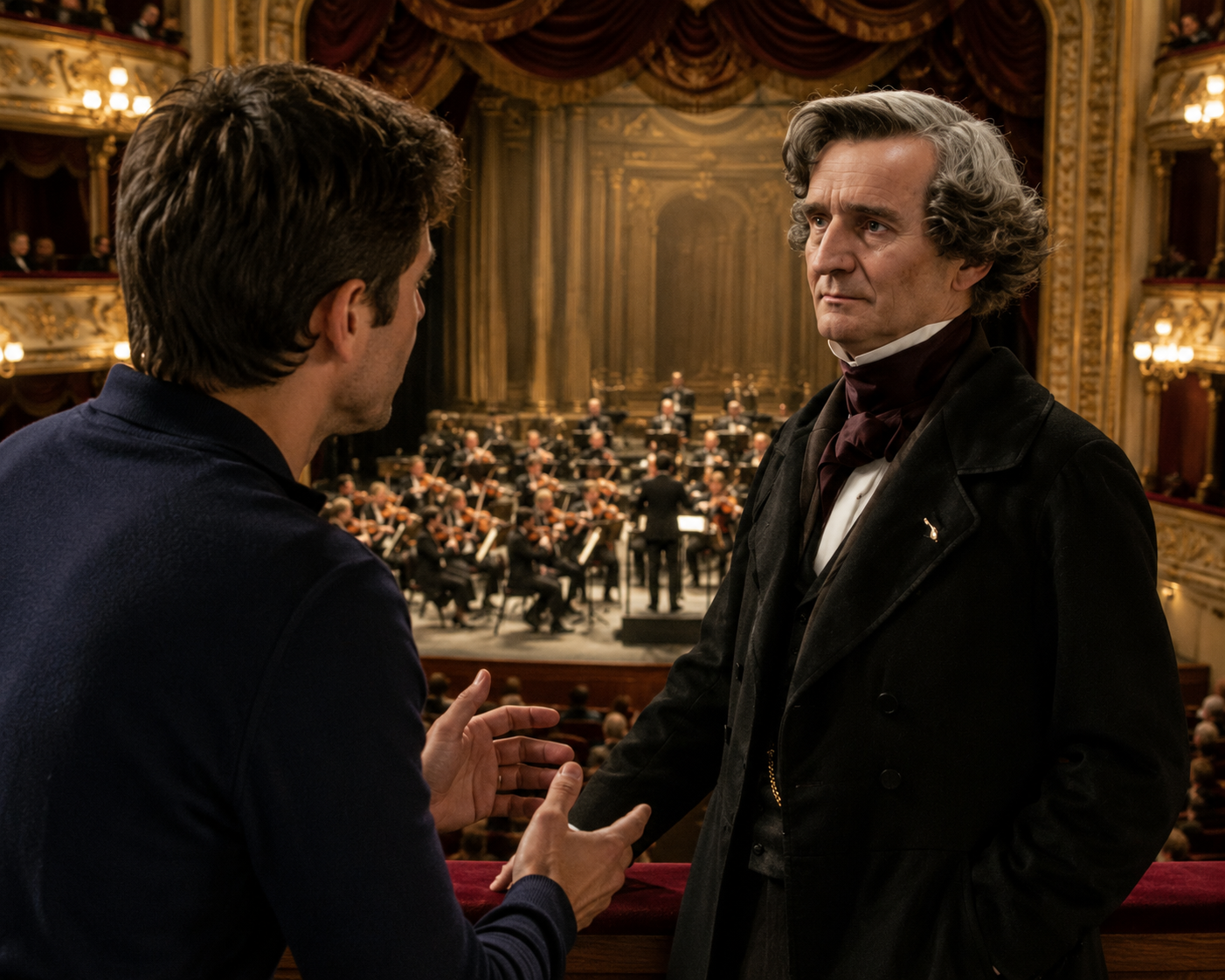 Dialogue avec Berlioz devant un orchestre symphonique